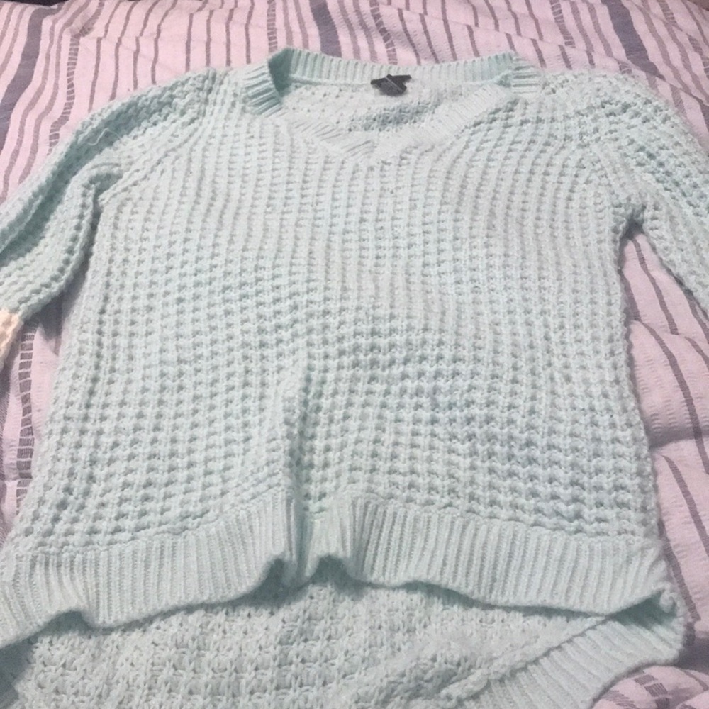 Blue and white sweater